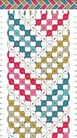 نقشه‌های رنگی دستبند منجوق بافی