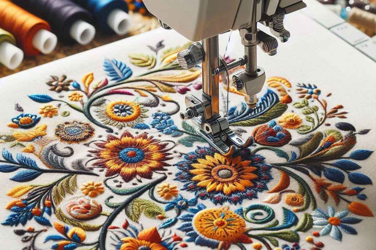 لوازم مورد نیاز برای گلدوزی با چرخ خیاطی