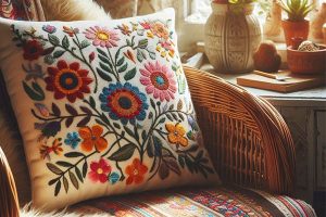 طرح خام گلدوزی روی کوسن