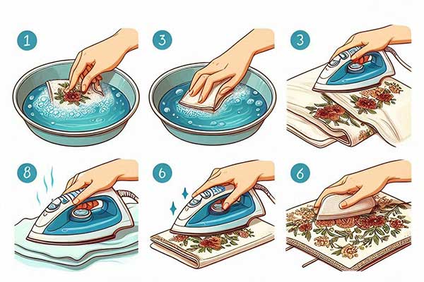 محافظت و تثبیت گلدوزی قبل از شستشو