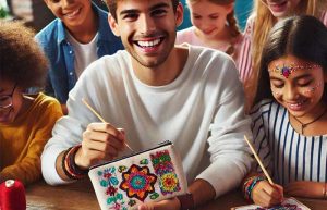 آموزش گلدوزی روی جامدادی