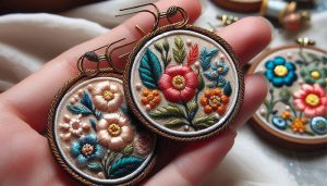 آموزش ساخت گوشواره گلدوزی در خانه