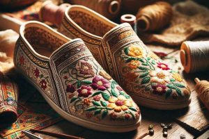 آموزش گلدوزي روي گيوه